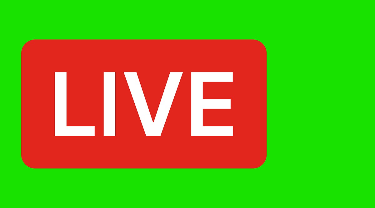 Image of red LIVE banner on green background