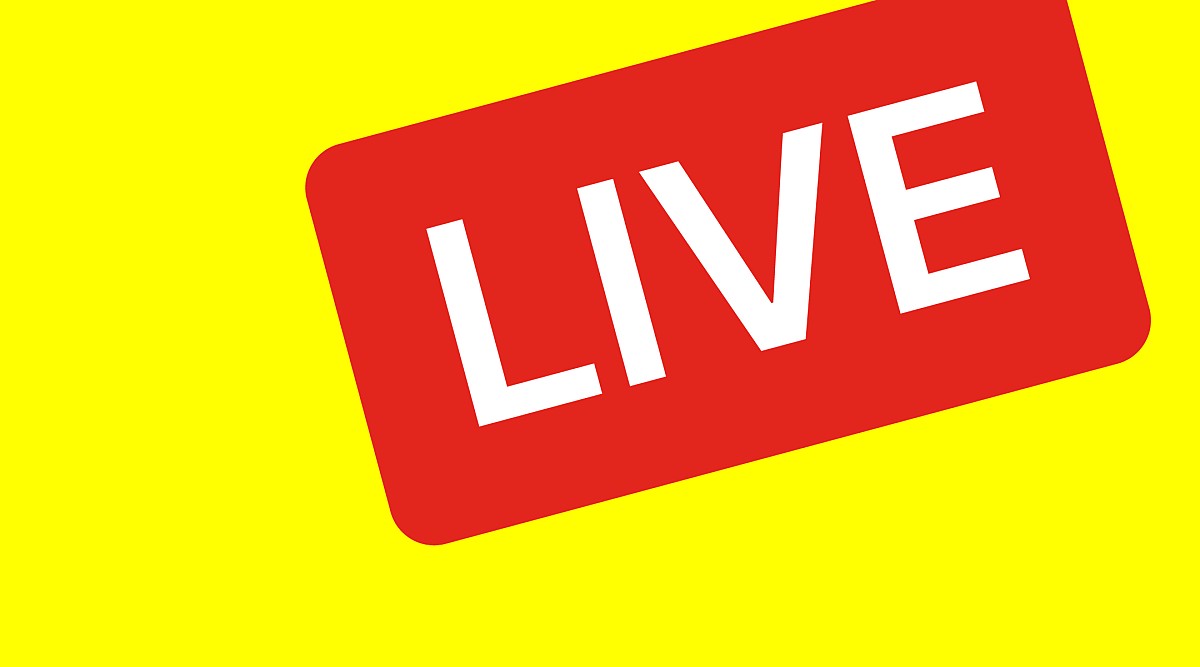 Image of red LIVE banner on yellow background