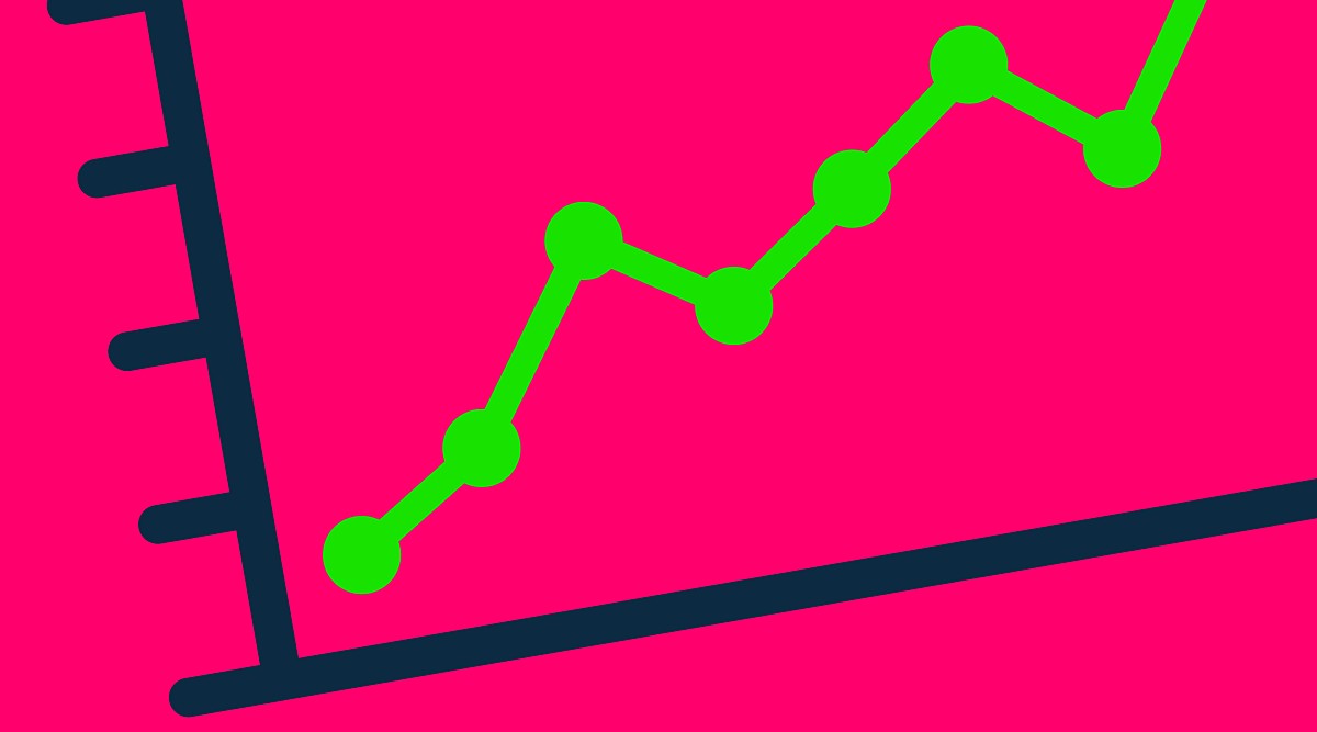 Graphic of a graph showing upward trend
