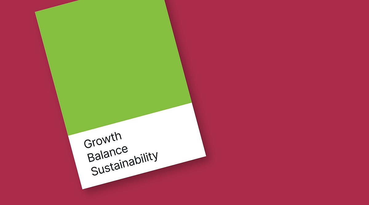 Image of a green colour swatch associated with Growth, Balance, and Sustainability