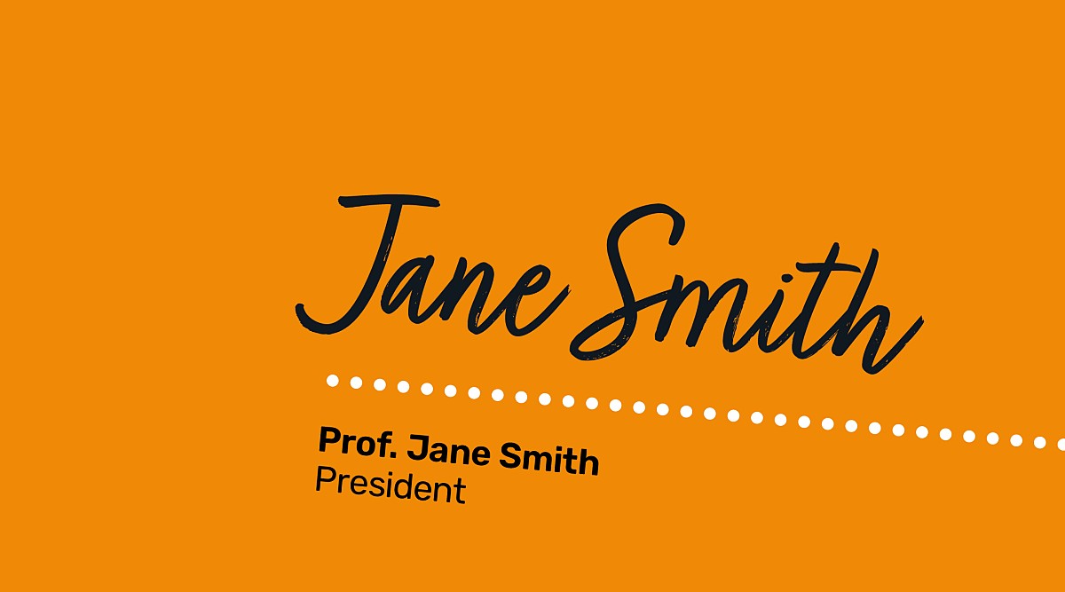 Graphic of a signature with job title