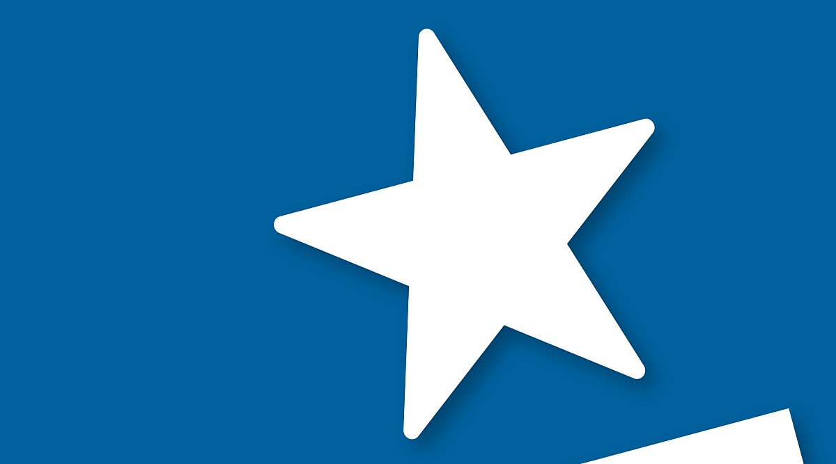 Graphic of a star logo