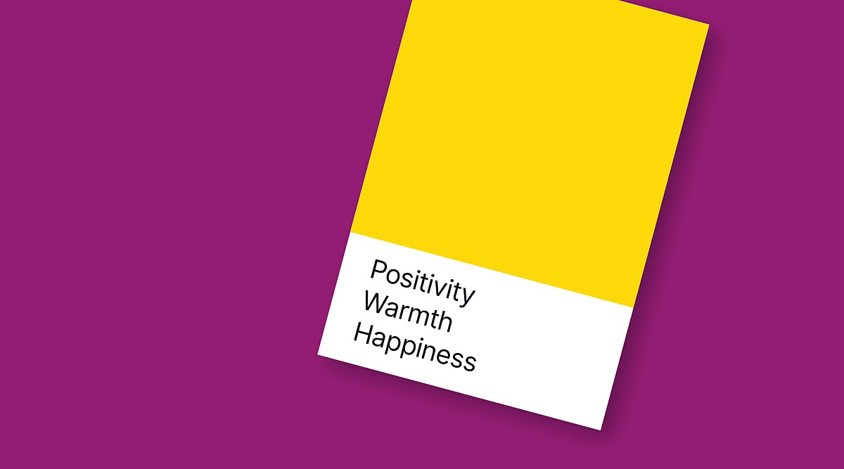 Image of a yellow colour swatch associated with Positivity, Warmth, and Happiness