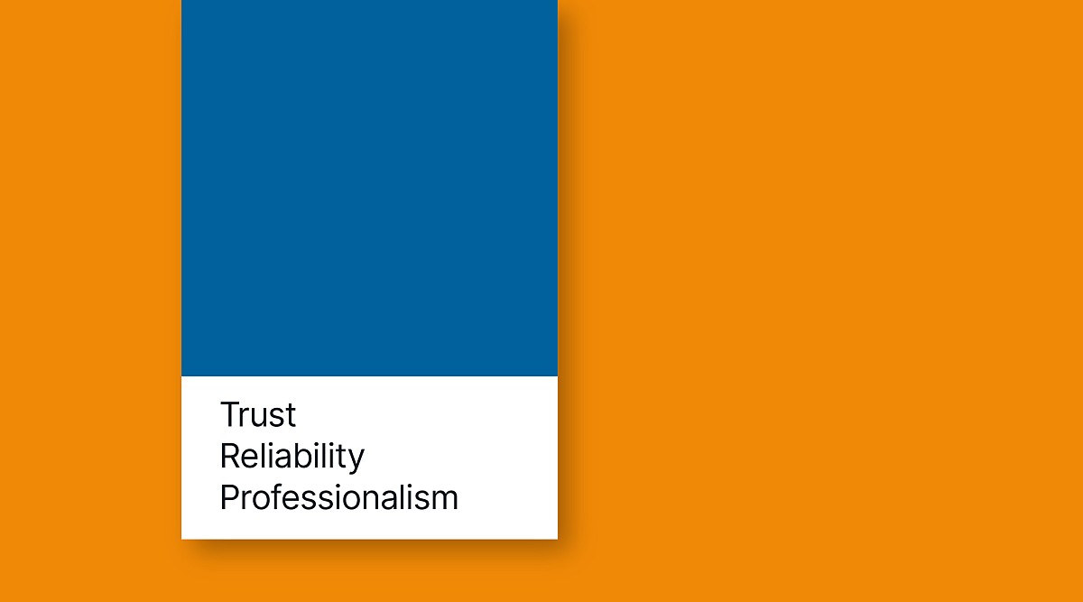 Image of a blue colour swatch associated with Trust, Reliability, and Professionalism